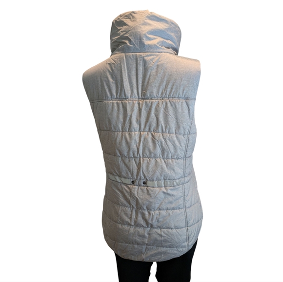 Zella Gray Asymmetrical Zip Funnel Neck PrimaLoft Puffer Vest Women's Medium - Picture 9 of 17